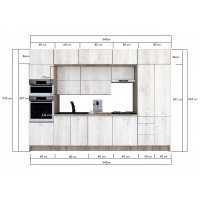 Bucatarie ZONE B 340 FRONT PAL K002 / decor K010